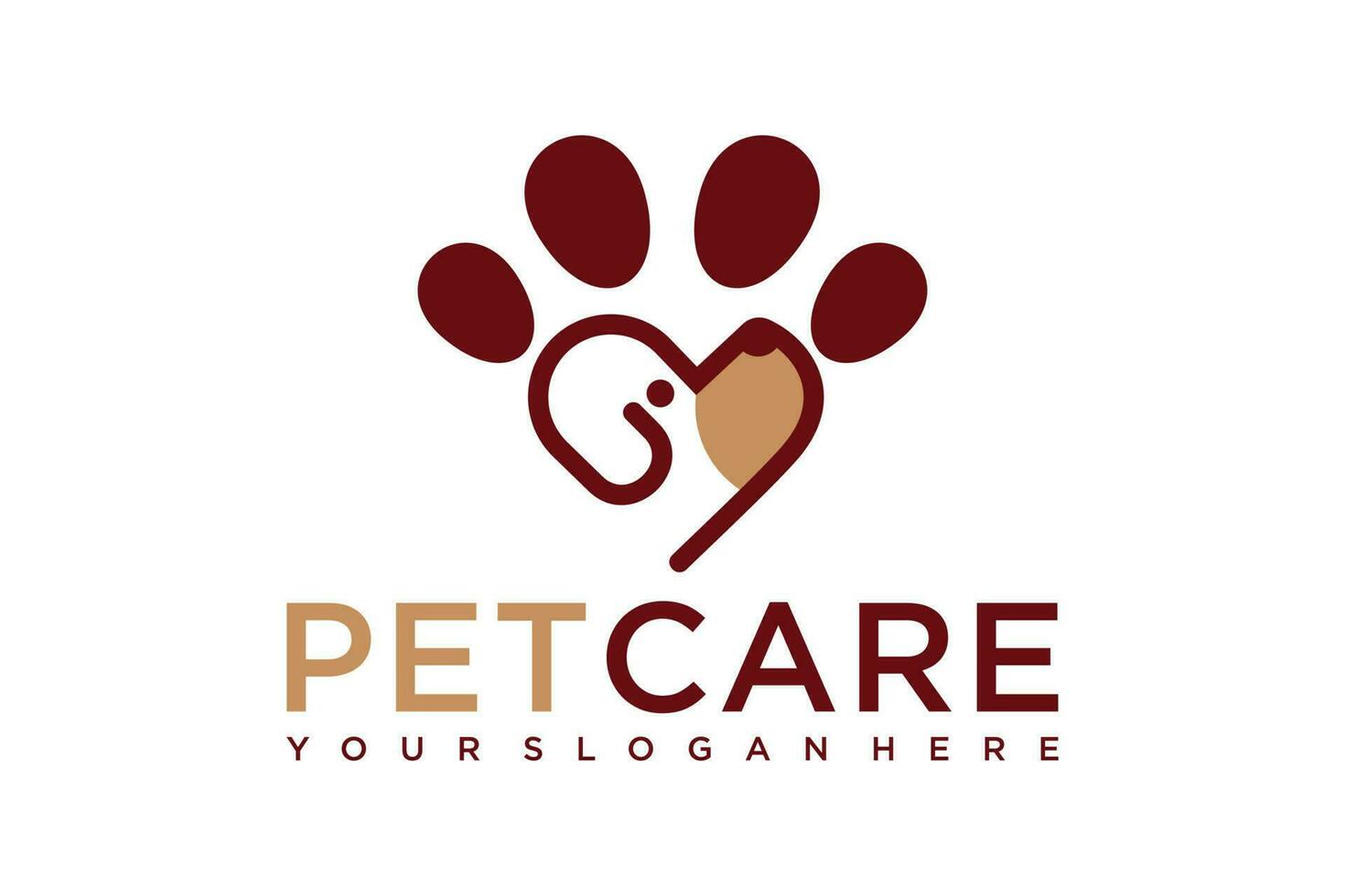 Pfote Hund Logo Design. Logos können Sein benutzt zum Haustier Pflege, Klinik und Veterinärmedizin. vektor