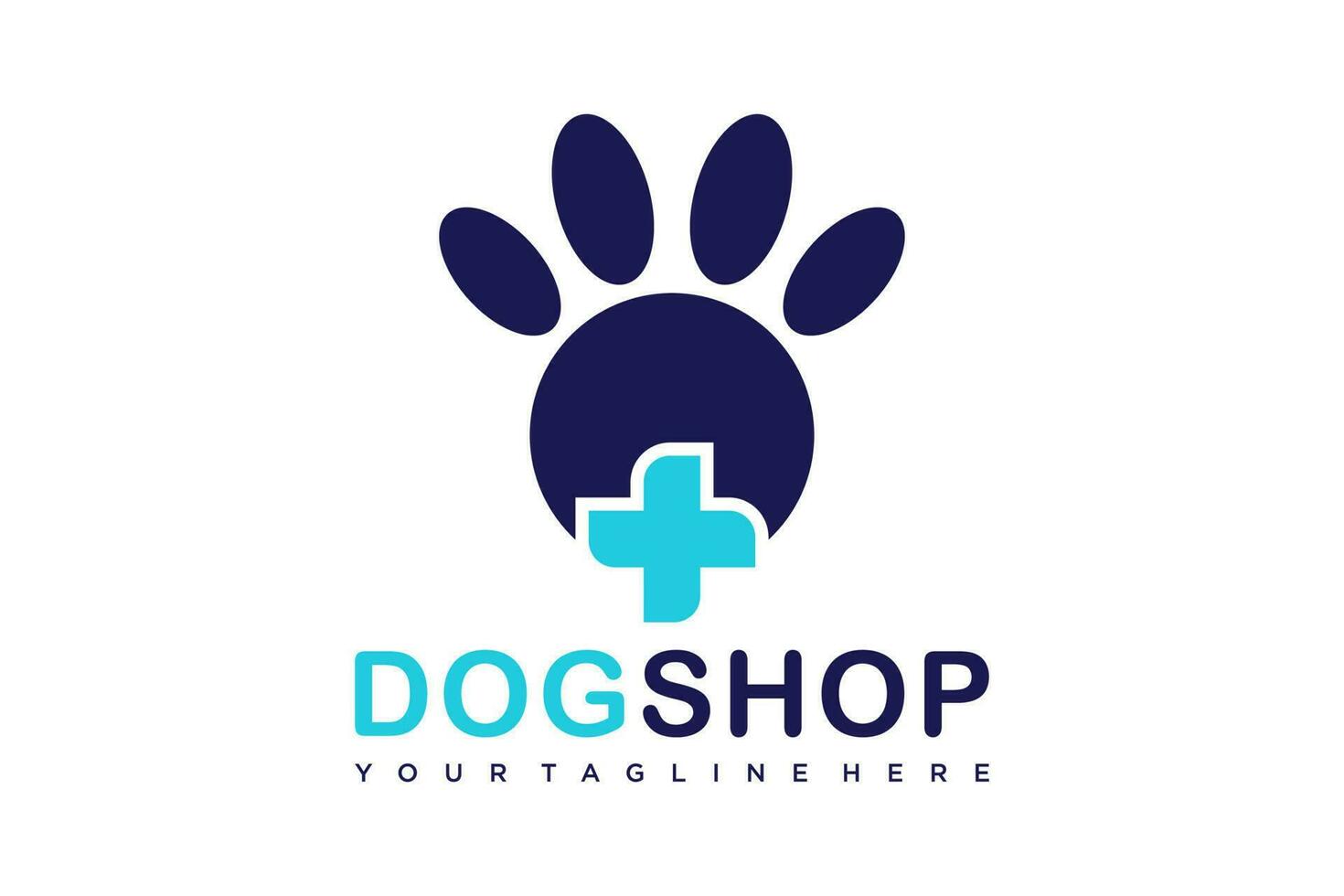 Pfote Hund Logo Design. Logos können Sein benutzt zum Haustier Pflege, Klinik und Veterinärmedizin. vektor