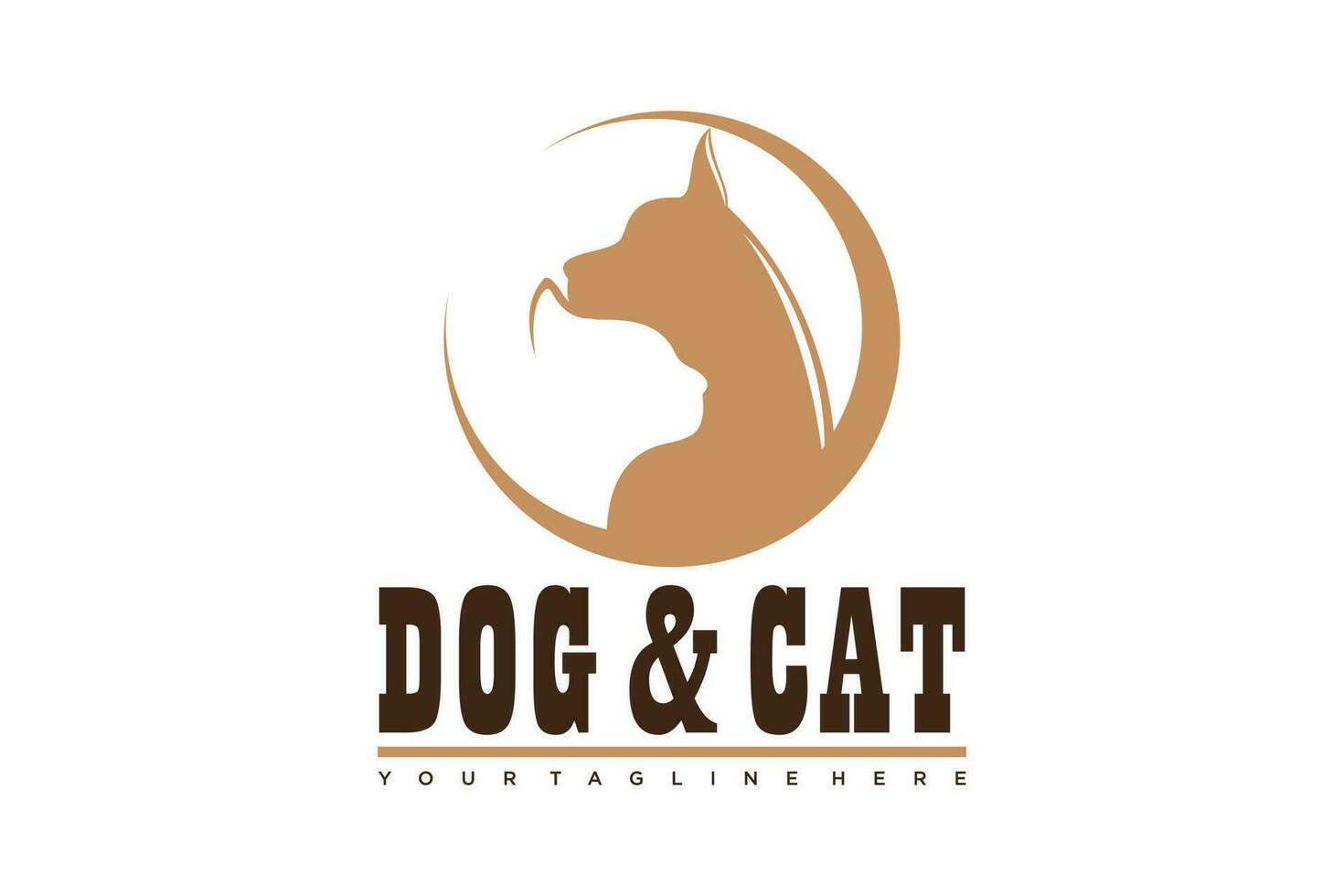 Katze und Hund Logo Design. Logos können Sein benutzt zum Haustier Pflege, Klinik und Veterinärmedizin. vektor