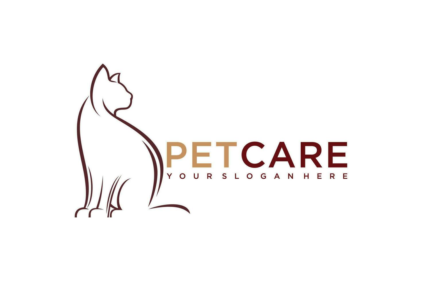 Katze logo.cat Logotyp. Haustier Geschäft Logo Konzept. Haustier Pflege Logo Konzept. Haustier Vektor Illustration