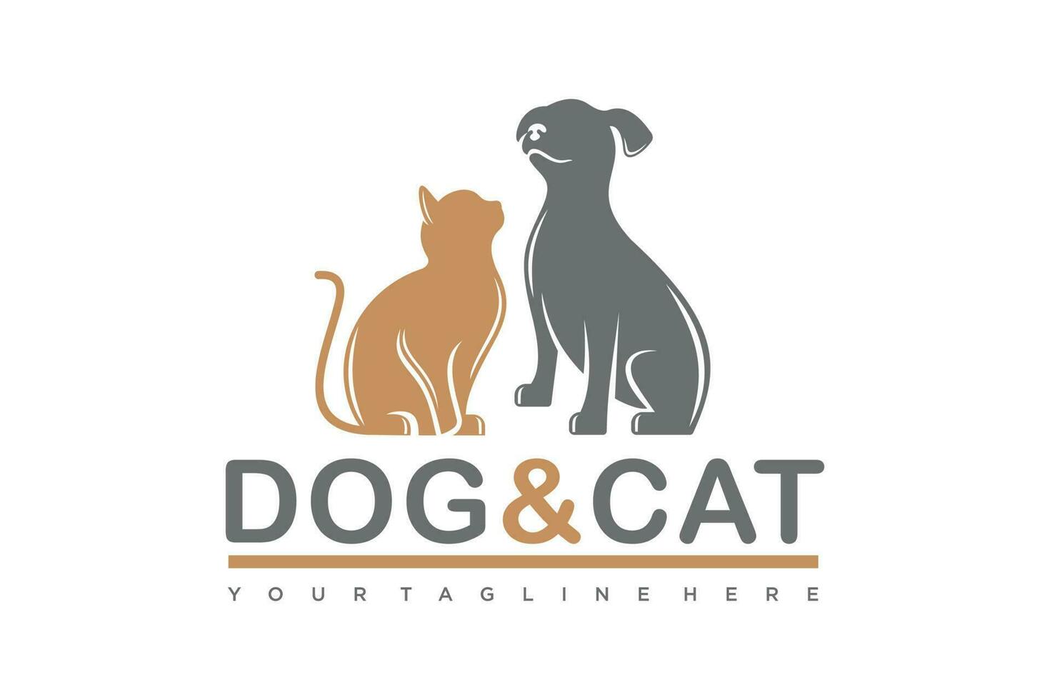 Katze und Hund logo.cat Logotyp. Haustier Geschäft Logo Konzept. Haustier Pflege Logo Konzept. Haustier Vektor Illustration