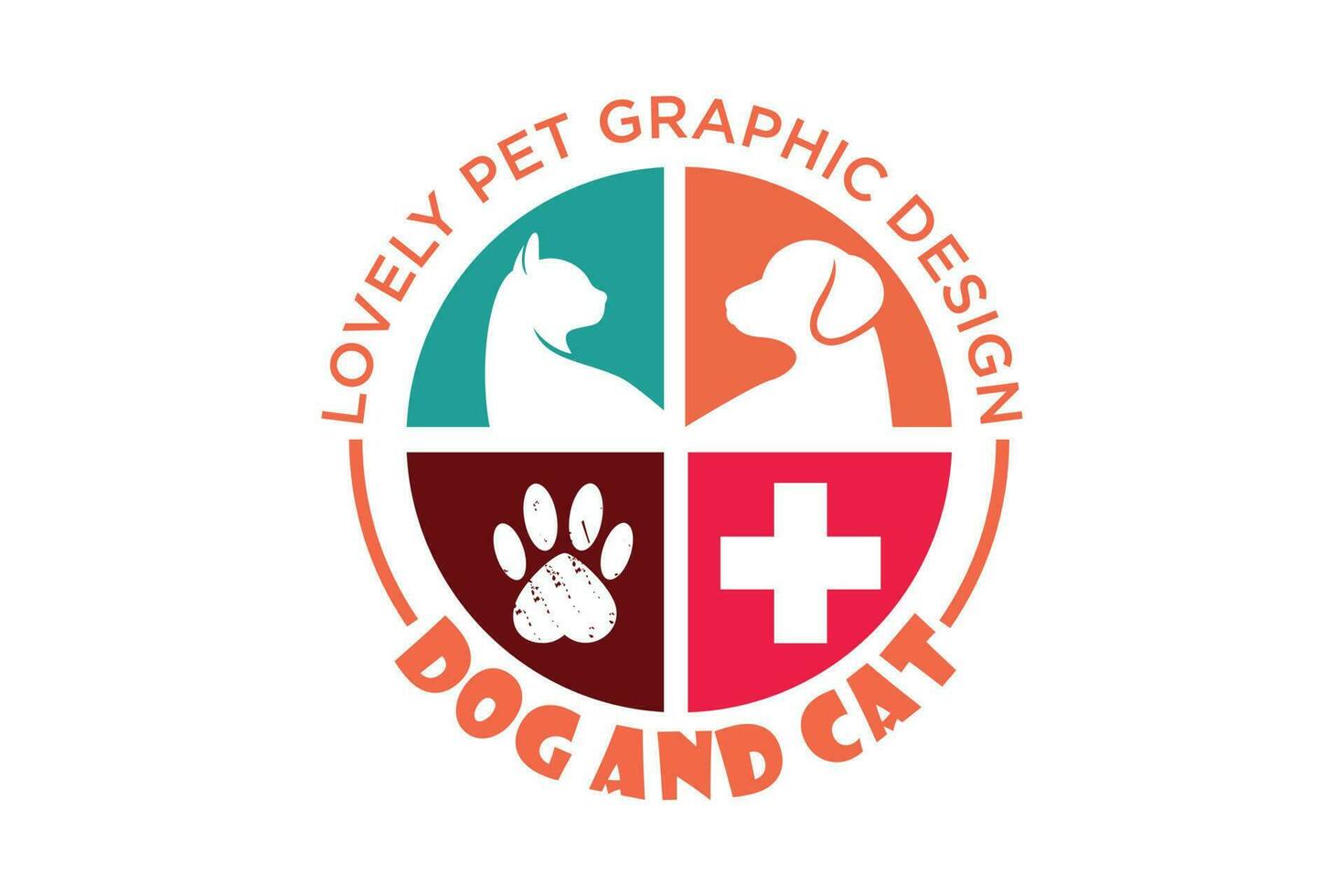 Katze und Hund Haustier Logo Vektor Symbol zum Haustier Geschäft oder Haustier Pflege und Veterinär Katze und Hund