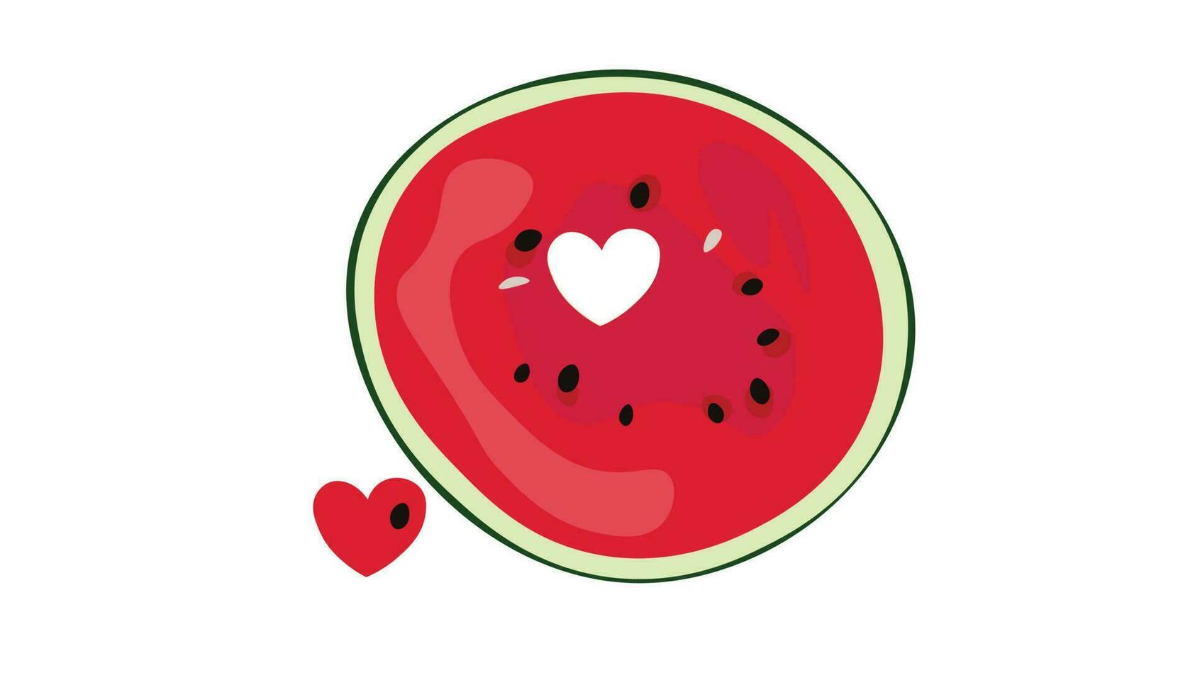 Wassermelone Vektor Illustration. Wassermelone runden Scheiben. Sommer- Obst Thema und Konzept. eben Vektor im Karikatur Stil.