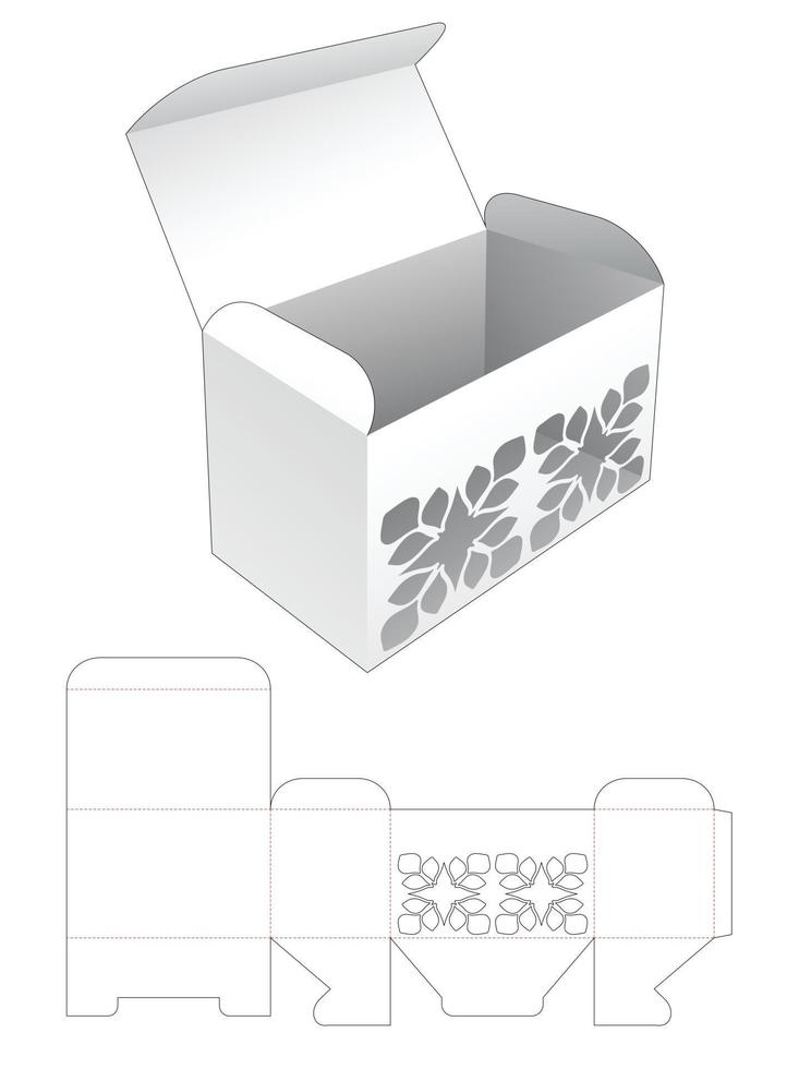 låda med stenciled mönster stansad mall vektor