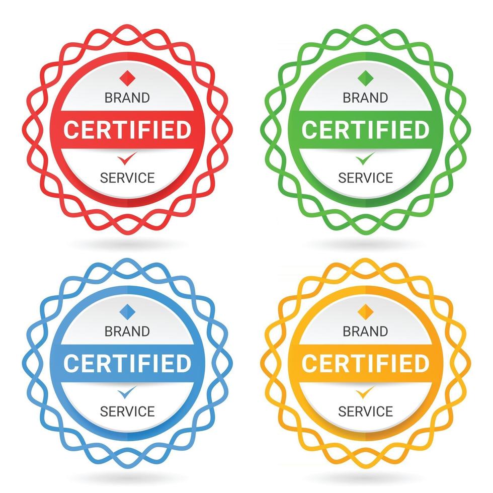 uppsättning badge certifikat vektor illustration certifierad logo design