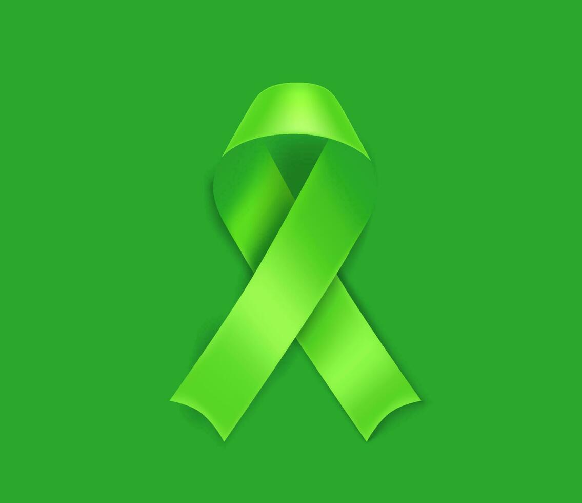 lymfom cancer medvetenhet symbol. kalk band isolerat på grön bakgrund vektor