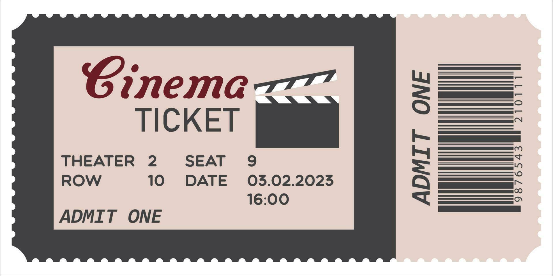 Film Fahrkarte, eingestehen einer Symbol, Vektor, Illustration, Symbol vektor