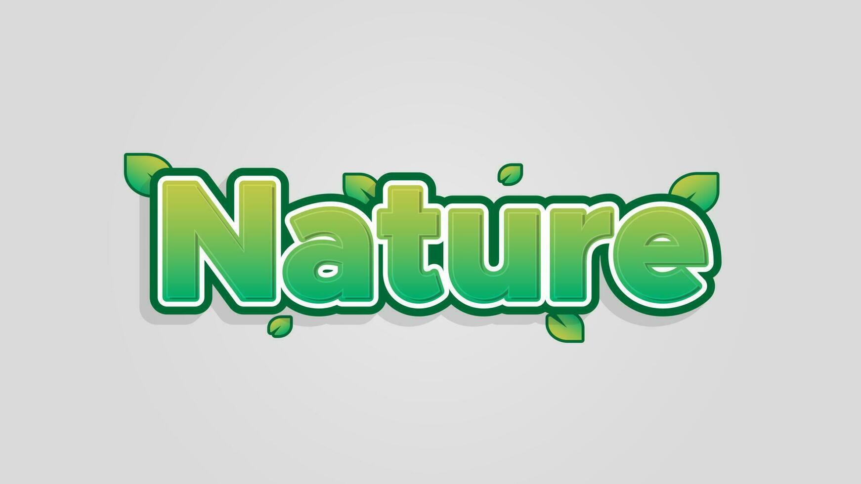 natur 3d vektor typografi stil