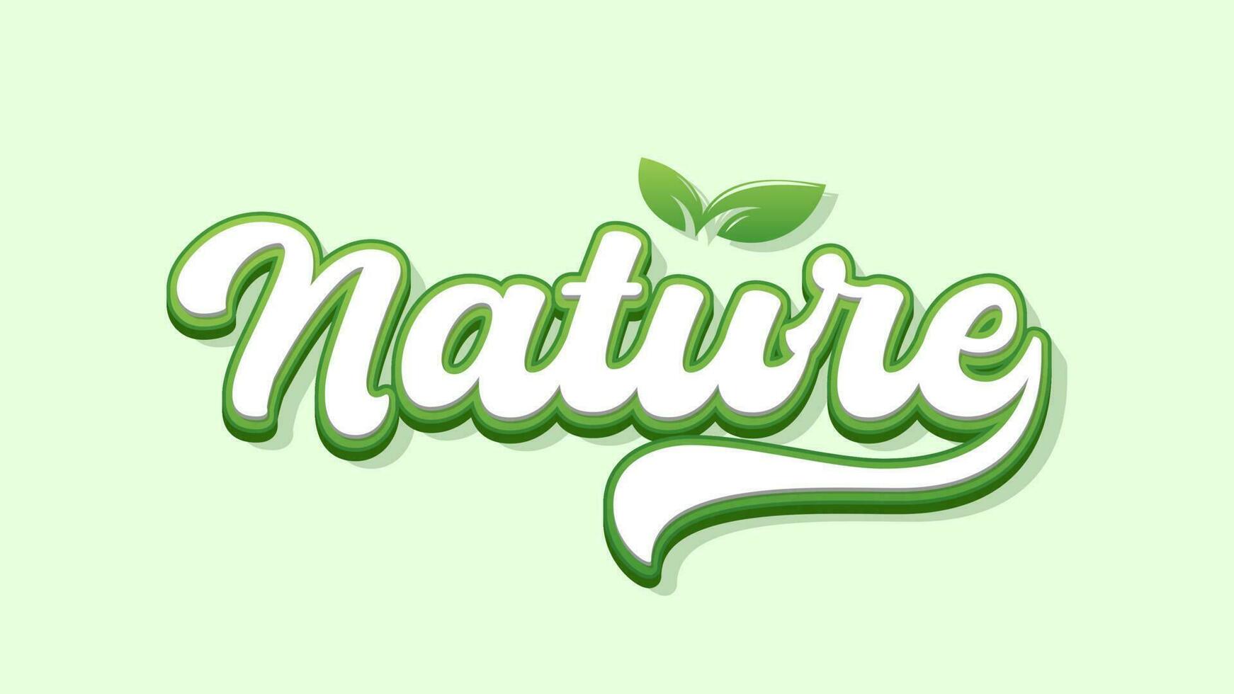 Natur 3d Vektor Typografie Stil