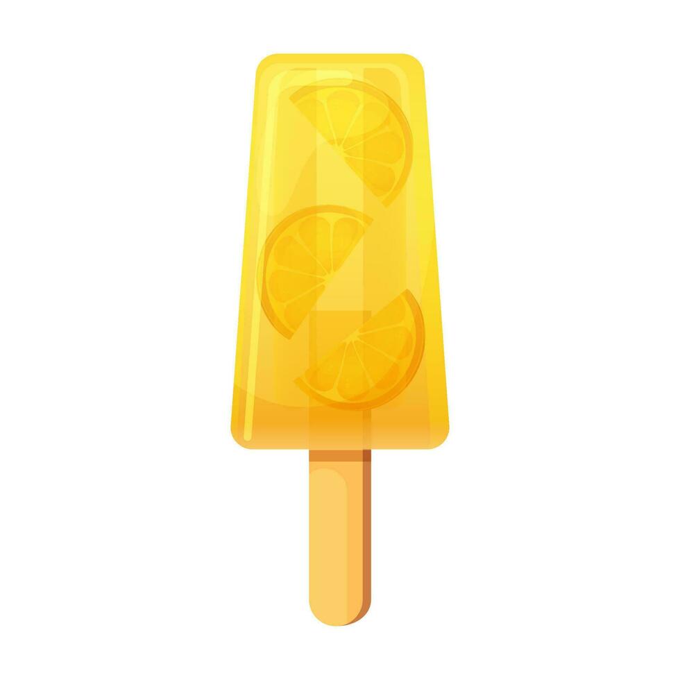 Obst Eis Sahne mit orange. Vektor Illustration isoliert auf Weiß.