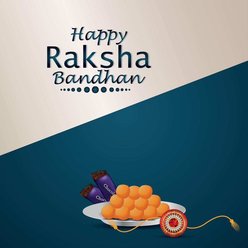indisches Festival der glücklichen Raksha Bandhan Feier Grußkarte mit Kristall Rakhi vektor