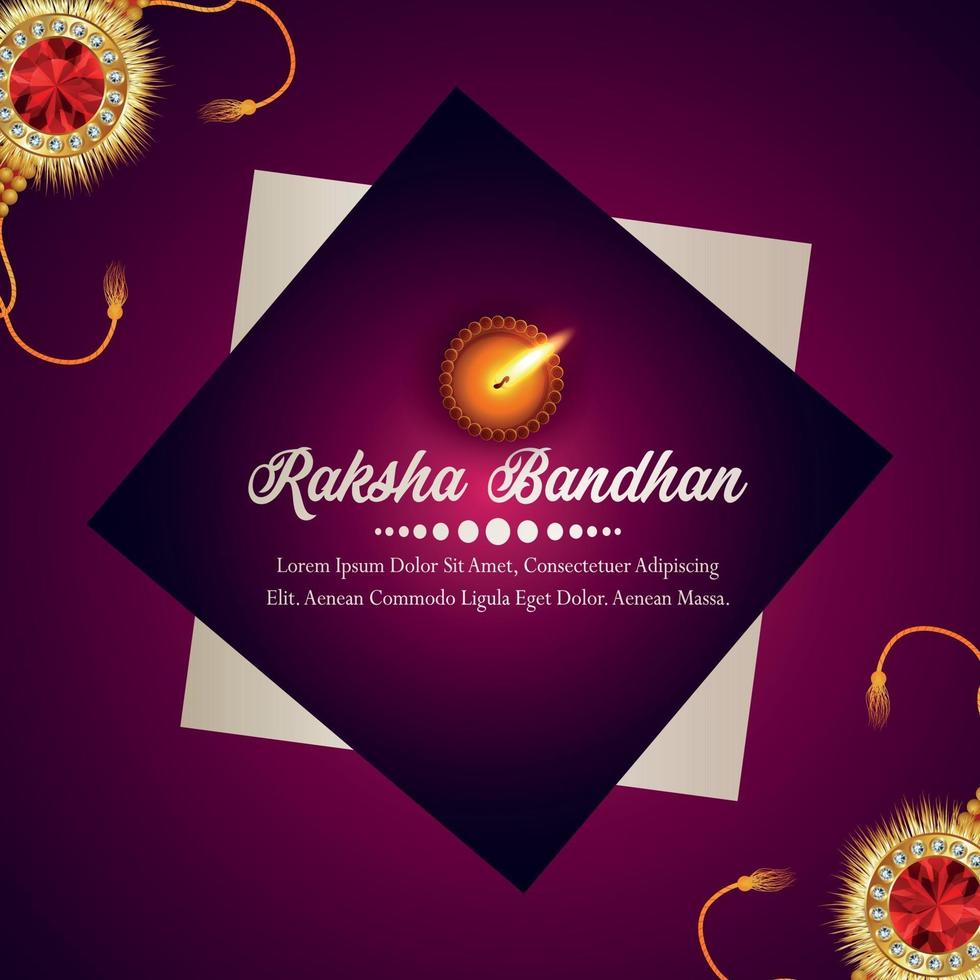 indisches Festival der glücklichen Raksha Bandhan Feier Grußkarte mit Kristall Rakhi vektor