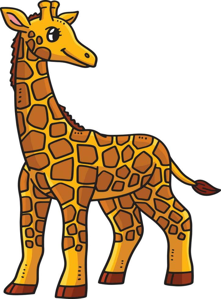 mor giraff tecknad serie färgad ClipArt vektor