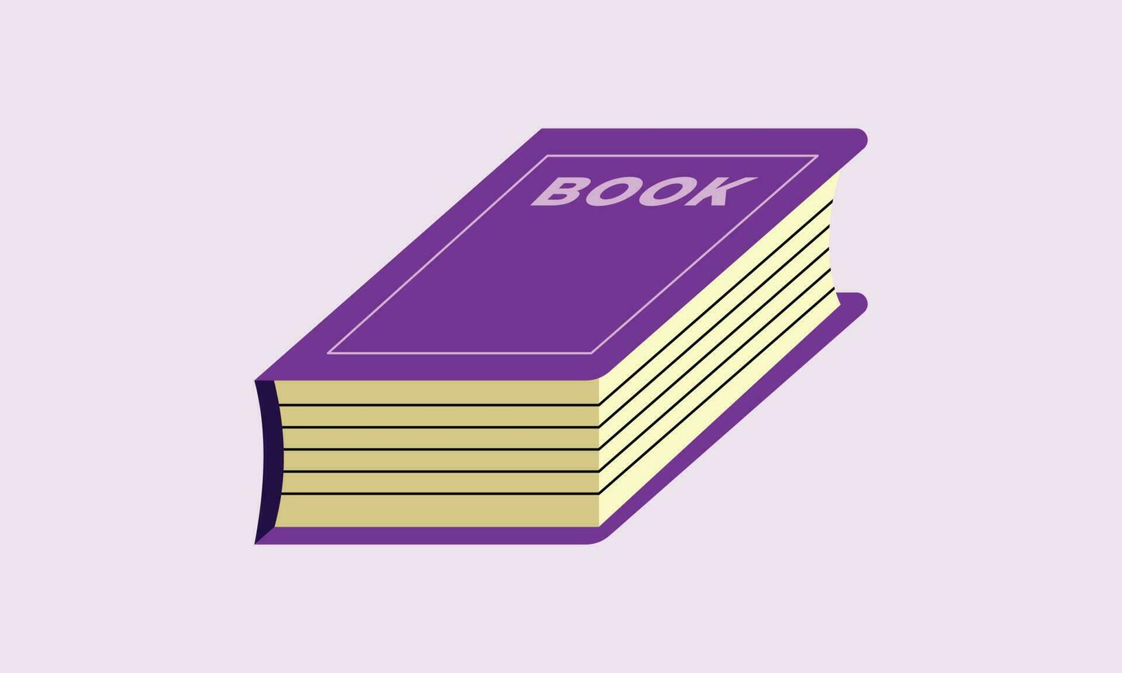 3d lila Buch eben Vektor Design. groß Buch Design zum Lernen, Student, Schule, Büro, oder Bibliothek verbunden Illustration.