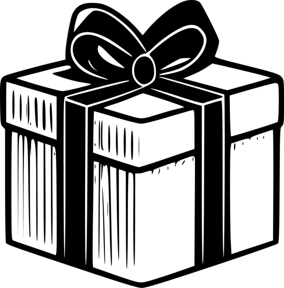 Geschenk Box - - minimalistisch und eben Logo - - Vektor Illustration