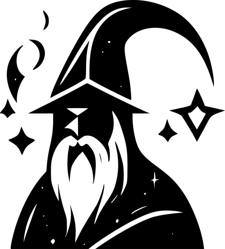 trollkarl - minimalistisk och platt logotyp - vektor illustration