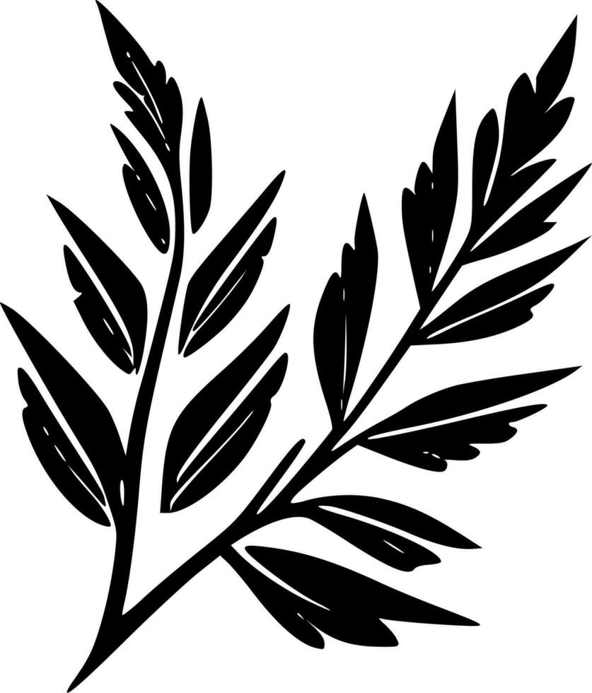 Blätter, schwarz und Weiß Vektor Illustration