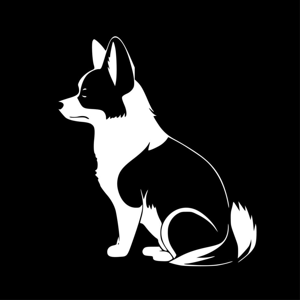 corgi - minimalistisk och platt logotyp - vektor illustration