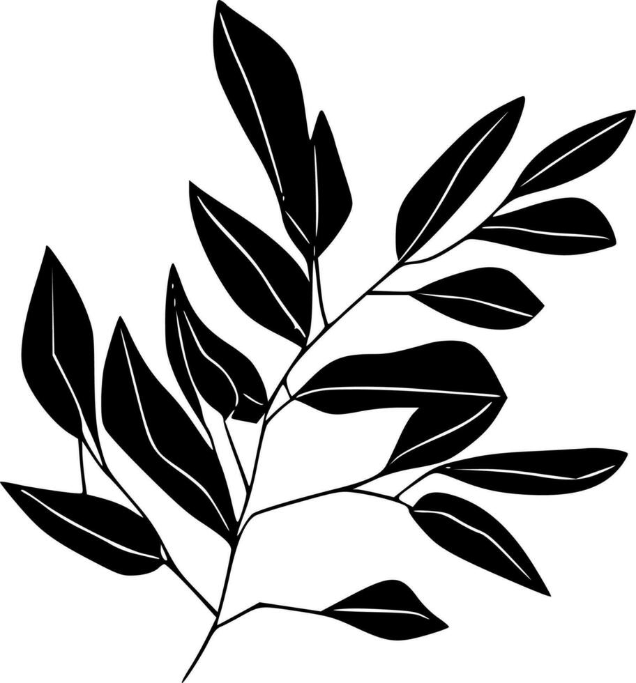 eukalyptus, minimalistisk och enkel silhuett - vektor illustration