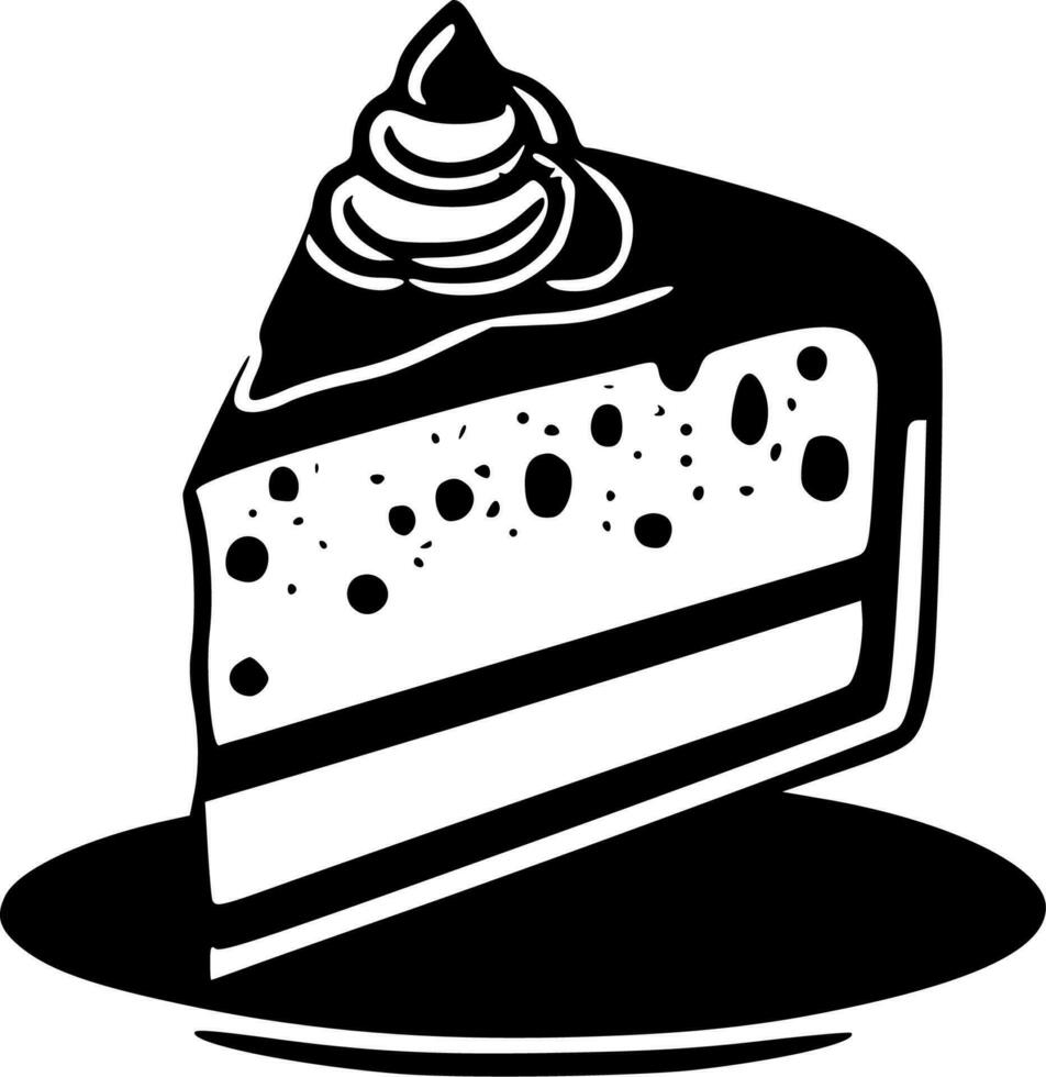 Kuchen - - schwarz und Weiß isoliert Symbol - - Vektor Illustration