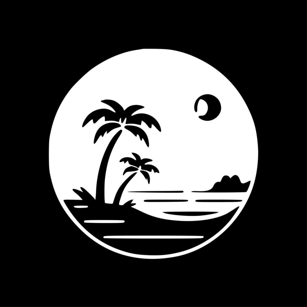 strand - minimalistisk och platt logotyp - vektor illustration