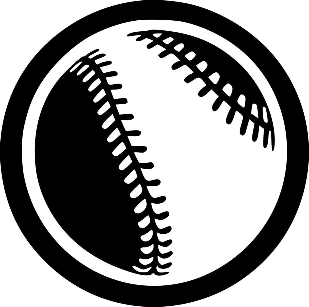 Baseball - - schwarz und Weiß isoliert Symbol - - Vektor Illustration