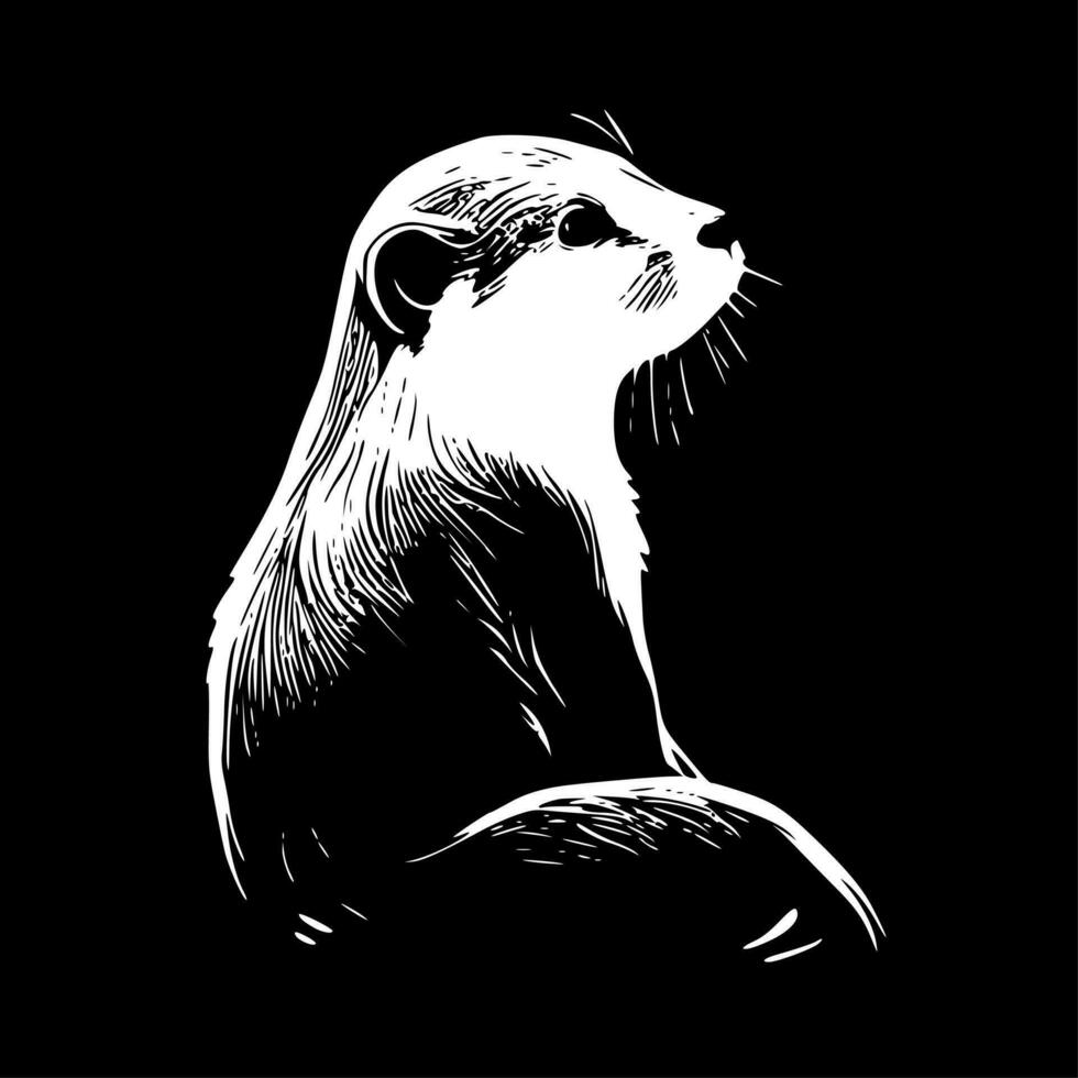 Otter - - minimalistisch und eben Logo - - Vektor Illustration