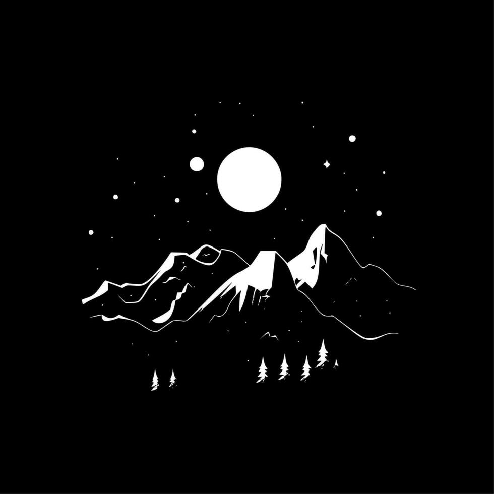 Nacht Himmel - - schwarz und Weiß isoliert Symbol - - Vektor Illustration