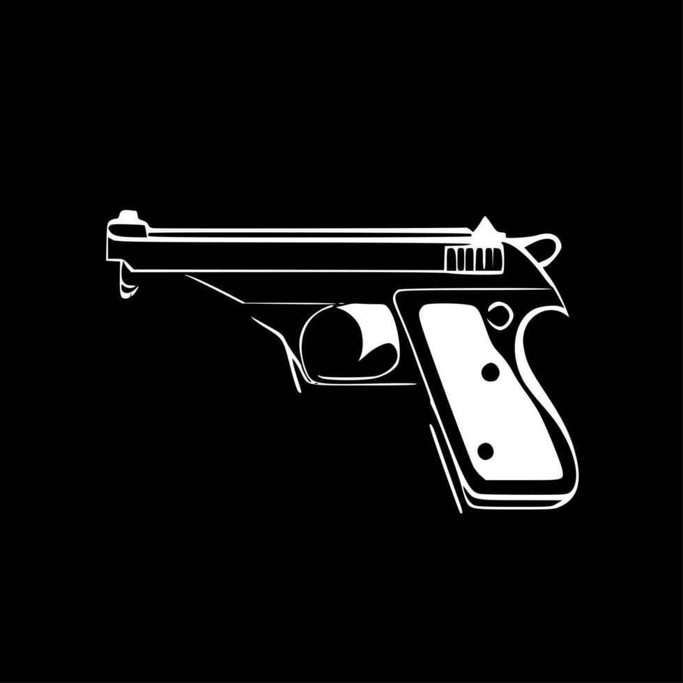 pistol - minimalistisk och platt logotyp - vektor illustration