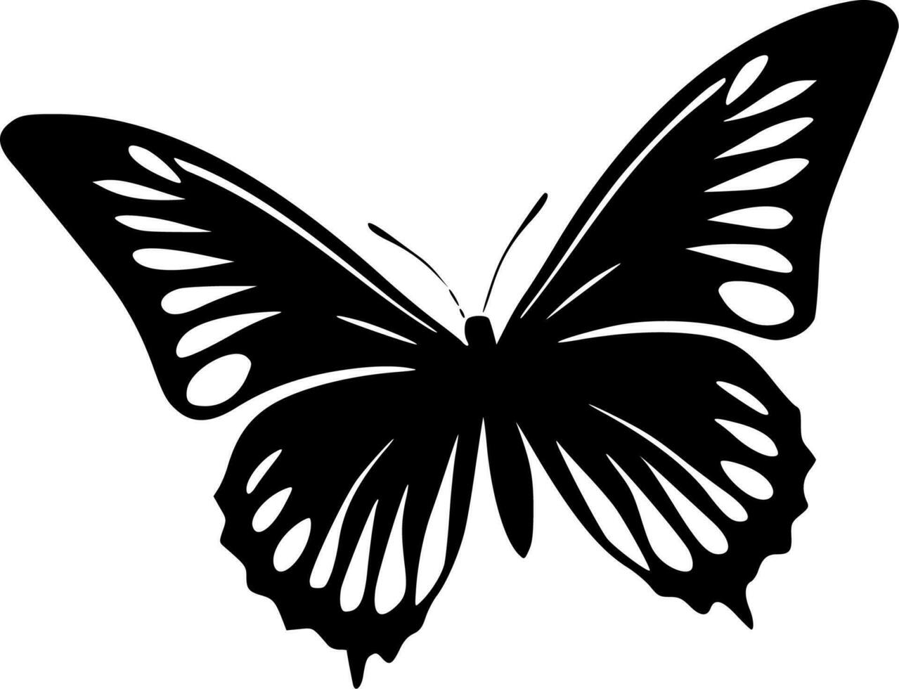 Schmetterling - - schwarz und Weiß isoliert Symbol - - Vektor Illustration