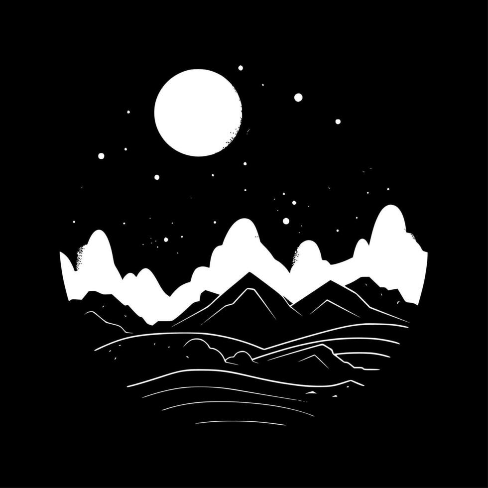 natt himmel, minimalistisk och enkel silhuett - vektor illustration