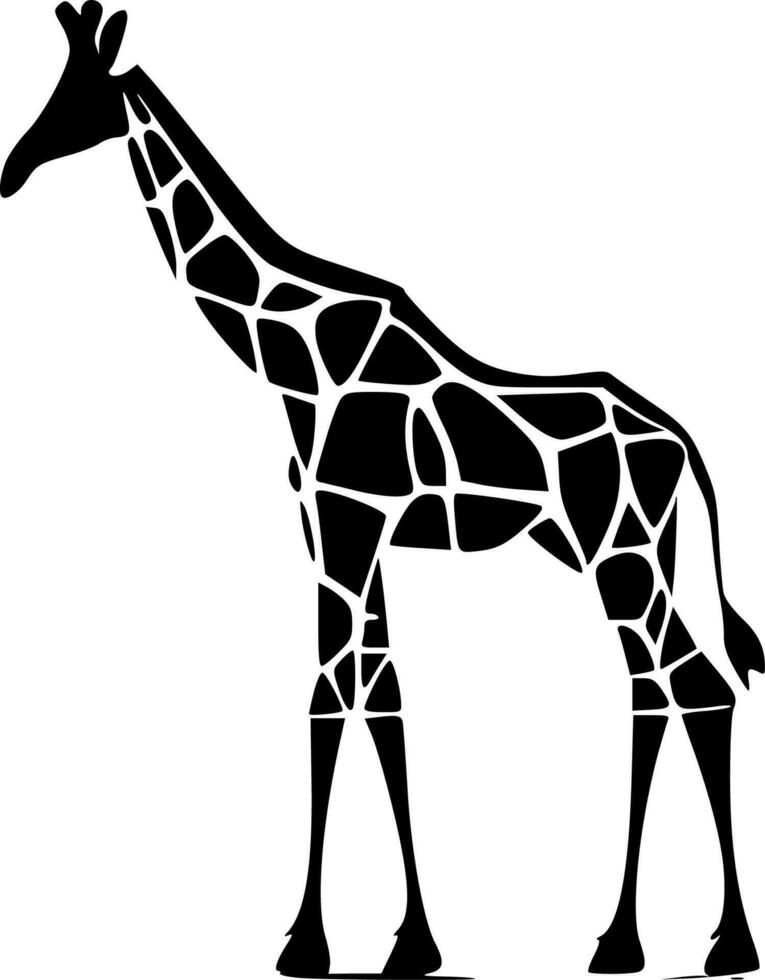 Giraffe, schwarz und Weiß Vektor Illustration