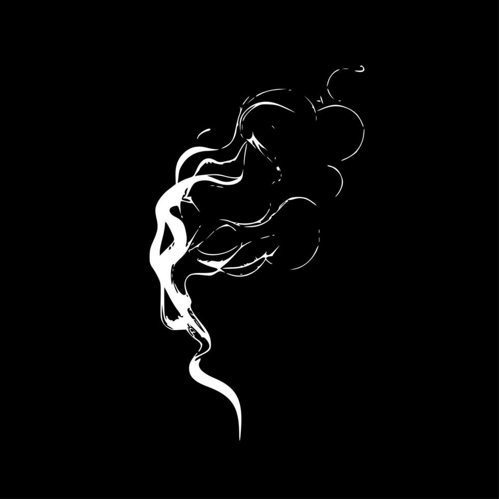 rök, svart och vit vektor illustration
