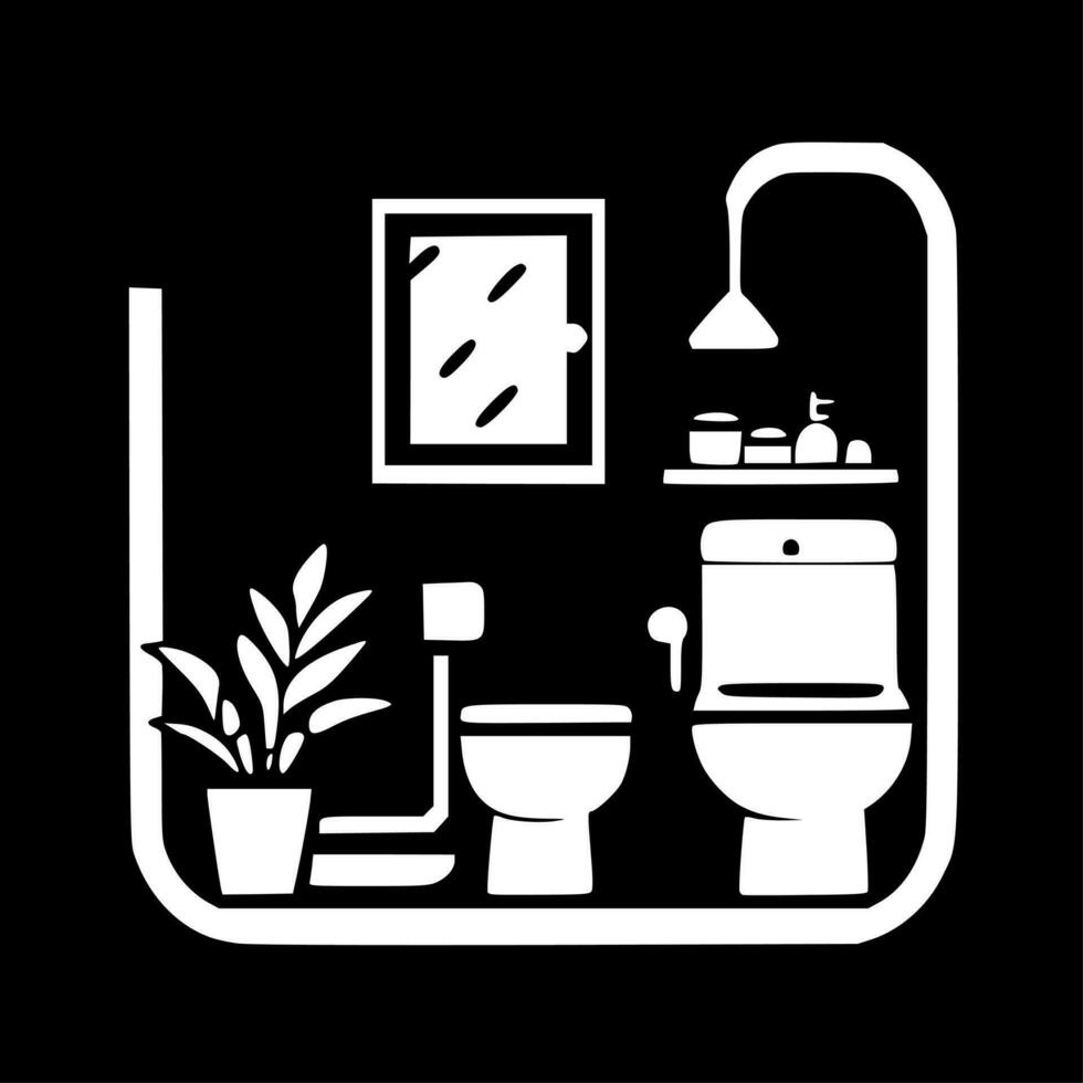 Badezimmer - - minimalistisch und eben Logo - - Vektor Illustration