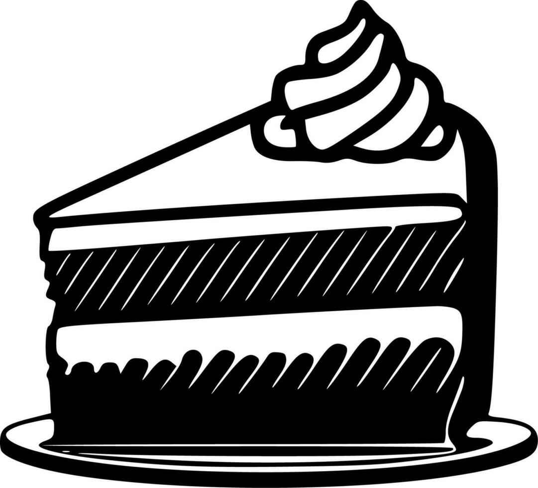 Kuchen - - schwarz und Weiß isoliert Symbol - - Vektor Illustration