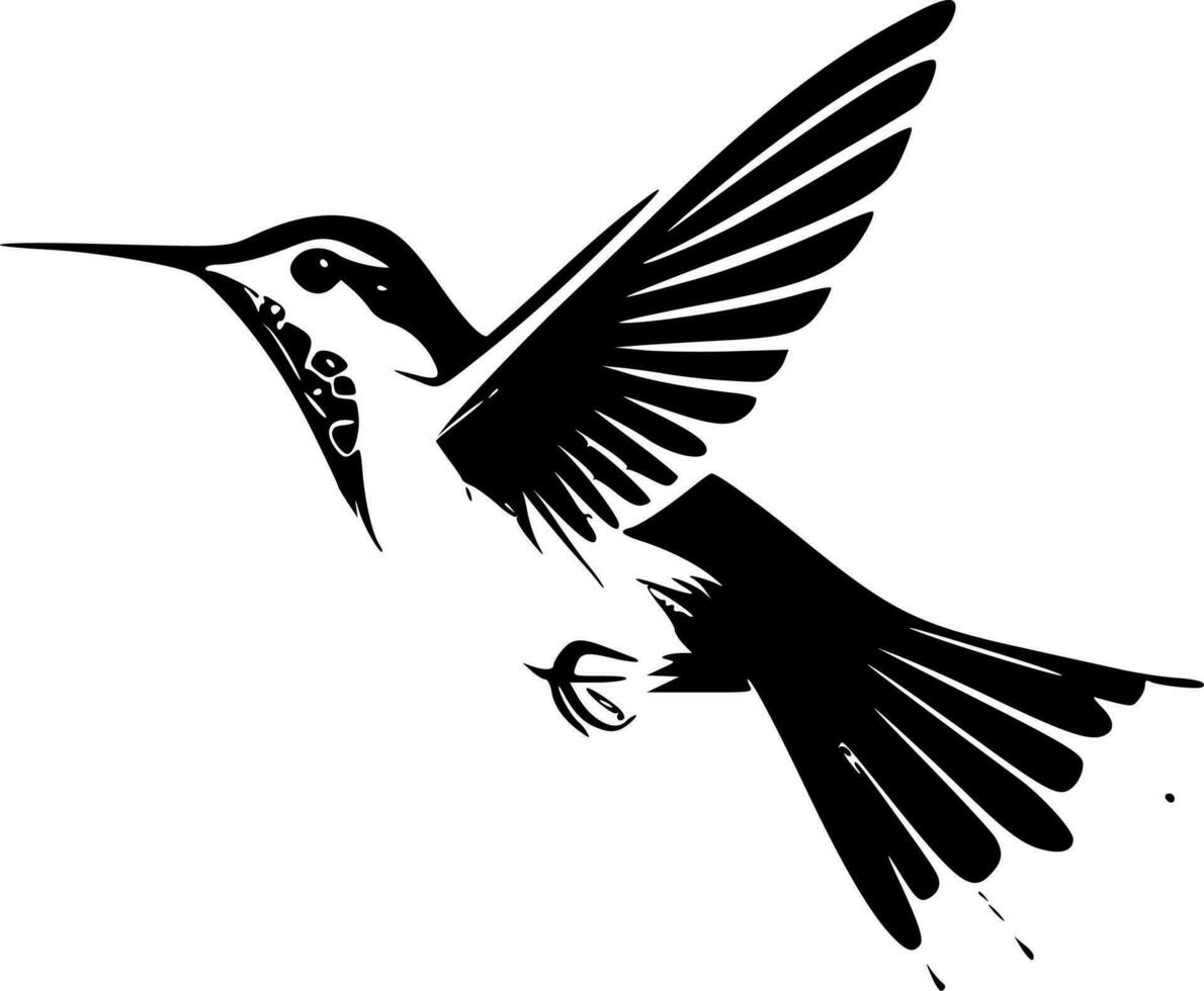 kolibri - minimalistisk och platt logotyp - vektor illustration