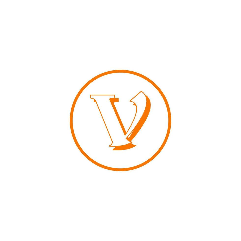 brev v logotyp design vektor