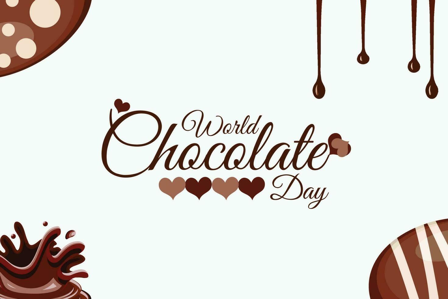 en affisch för värld choklad dag vektor