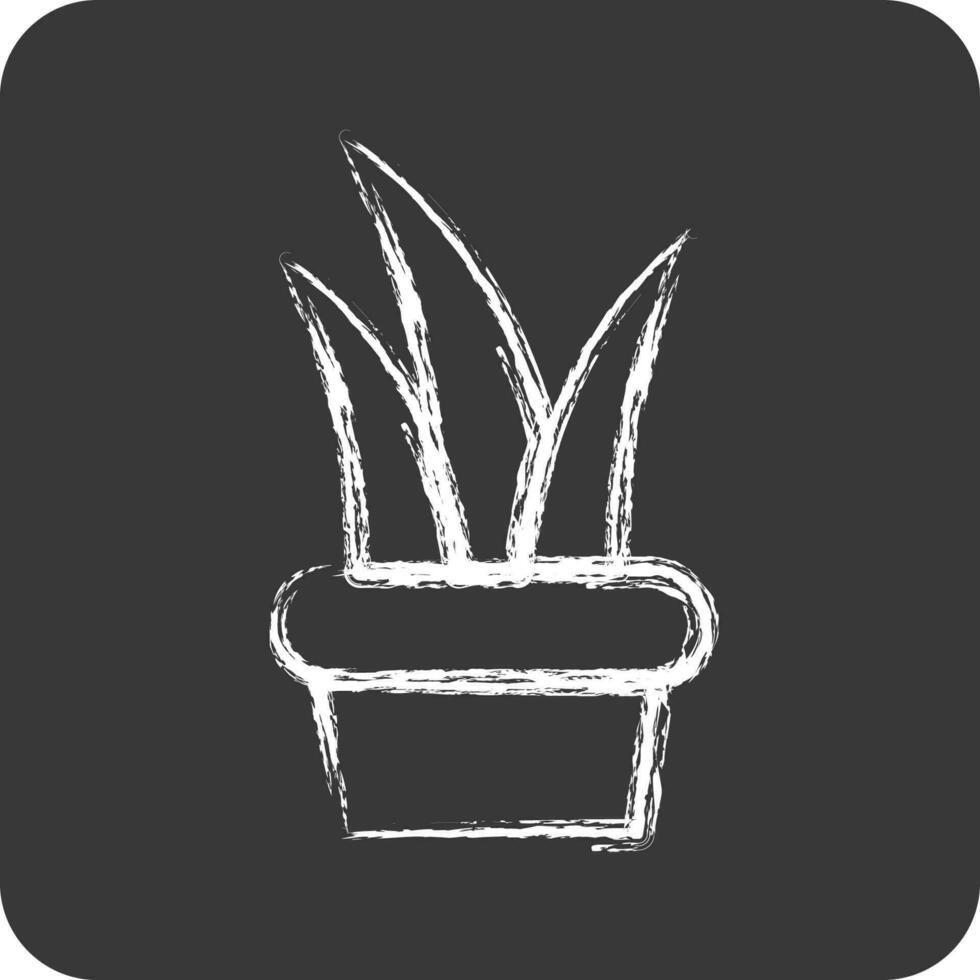 ikon växt 2. relaterad till flora symbol. krita stil. enkel illustration. växt. ek. blad. reste sig vektor