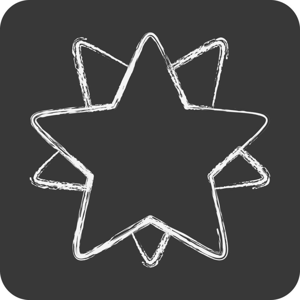 ikon 10 spetsig stjärnor. relaterad till stjärnor symbol. krita stil. enkel design redigerbar. enkel vektor ikoner