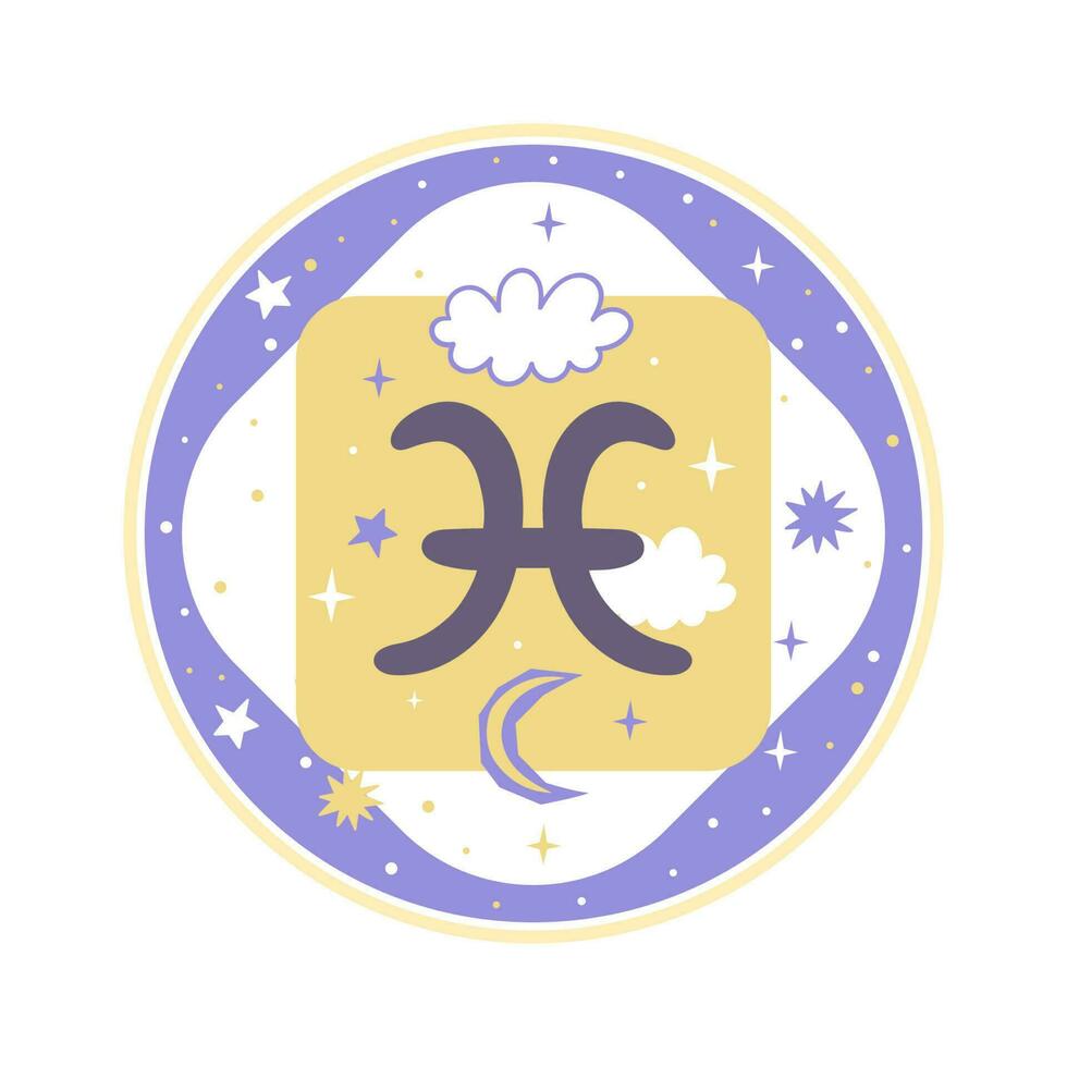 horoskop element. pisces zodiaken tecken. vektor grafik.