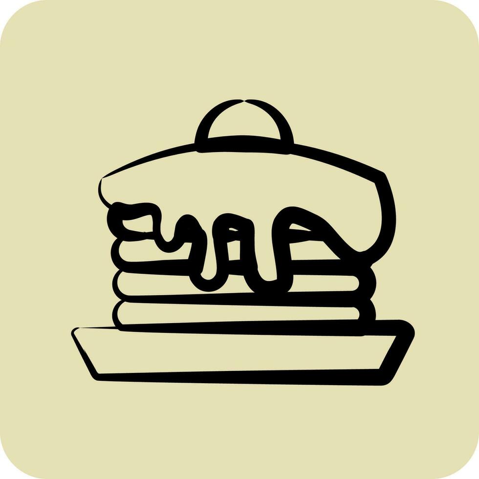 Symbol Pfannkuchen. geeignet zum Bäckerei Symbol. Hand gezeichnet Stil. einfach Design editierbar. Design Vorlage vektor
