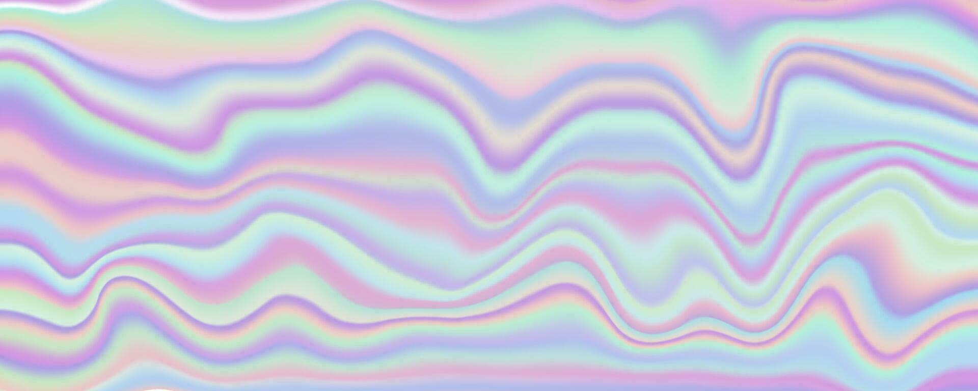 Hologramm Textur Hintergrund. irisierend gestreift Gradient. Neon- Regenbogen Pastell- vereiteln. Einhorn Perle Hintergrund. Vektor