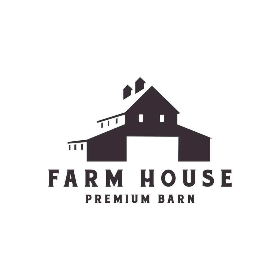 Bauernhaus und Bauernhaus Bauernhof Logo Symbol Symbol Vektor Illustration Design