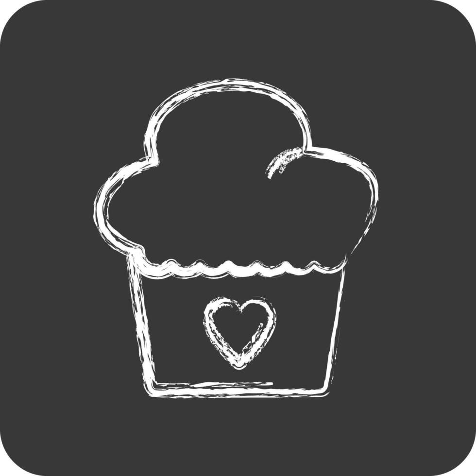 ikon muffin. lämplig för bageri symbol. krita stil. enkel design redigerbar. design mall vektor