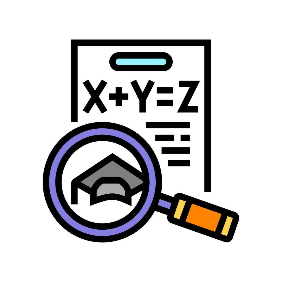 matematik utbildning vetenskap Färg ikon vektor illustration