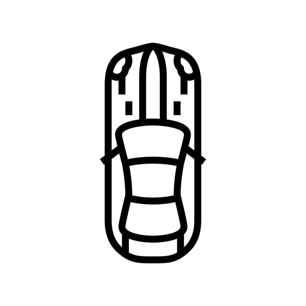 Rad Auto oben Aussicht Linie Symbol Vektor Illustration