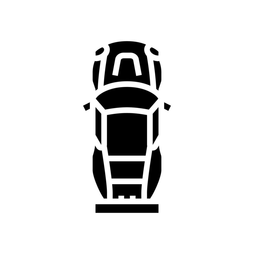 Sport Auto oben Aussicht Glyphe Symbol Vektor Illustration