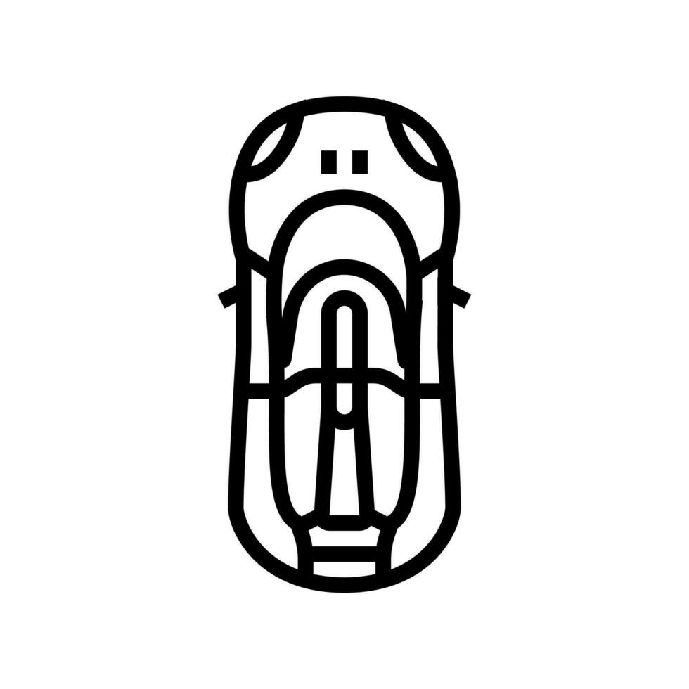 Geschwindigkeit Auto oben Aussicht Linie Symbol Vektor Illustration