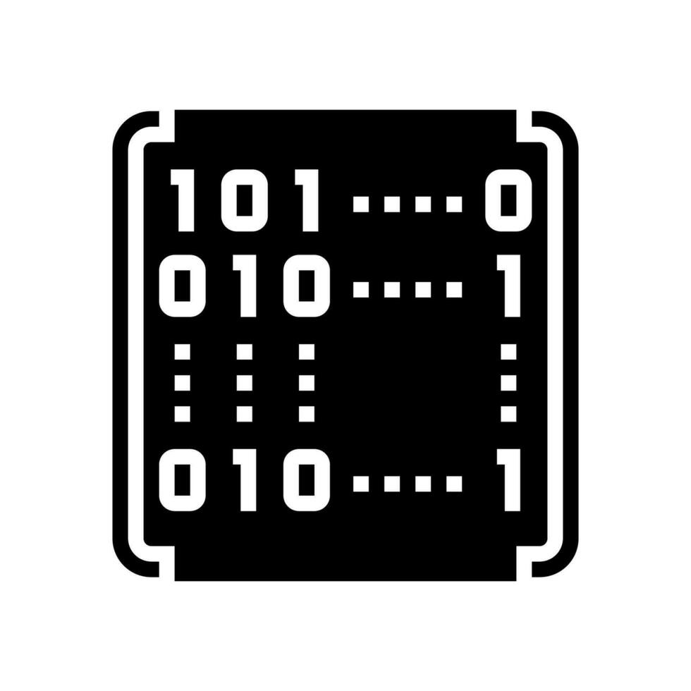 Matrix Mathematik Wissenschaft Bildung Glyphe Symbol Vektor Illustration